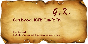 Gutbrod Kálmán névjegykártya